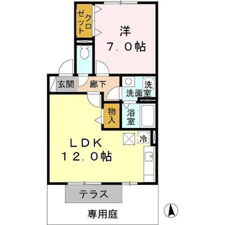 アドゥニスハイツ C棟【1階】の間取り