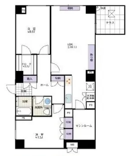 東高ペアシティ・ルネッサンス【5階】の間取り