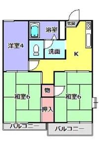 パークサイドタウンD【2階】の間取り