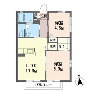 フラット赤井【2階】の間取り