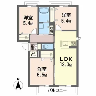グリーンコート上市 B棟【3階】の間取り