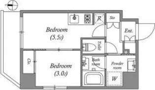 クオリタス住吉【8階】の間取り