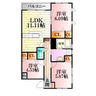 ビータス千代田II【1階】の間取り