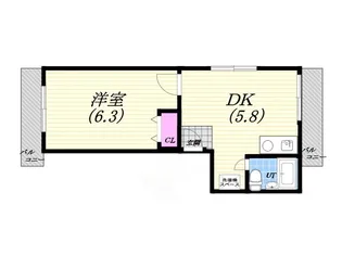 白鳥マンション【4階】の間取り