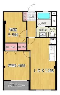 馬込第2コーポラス【5階】の間取り