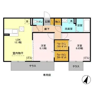 ルシェリア一番館【1階】の間取り