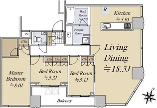 シティタワー新宿新都心【28階】の間取り