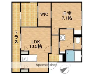 T.TOWNパレスC【1階】の間取り