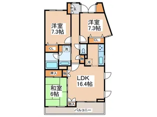 港北ニュータウンレフリアパークアネシスイーストコート【8階】の間取り