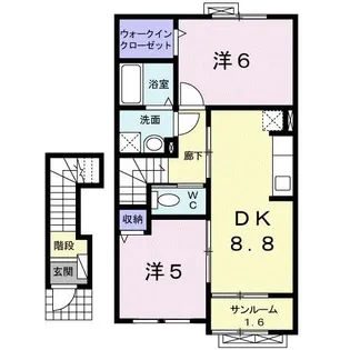 ブラオン コート 粟田部【2階】の間取り