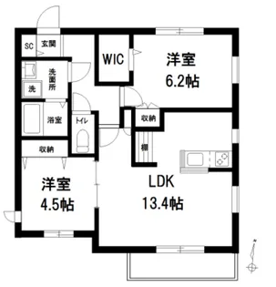 ヴィラ石神井公園WEST【3階】の間取り