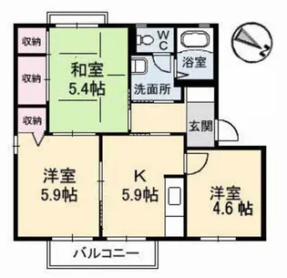 グレースプラザ早島【2階】の間取り