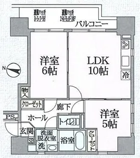 ディオヒルズ二日町【6階】の間取り