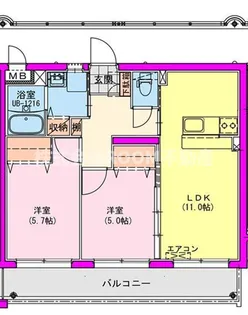 アジュール中町【1階】の間取り