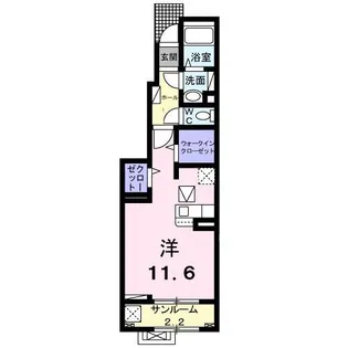 サンライズエイトB【1階】の間取り