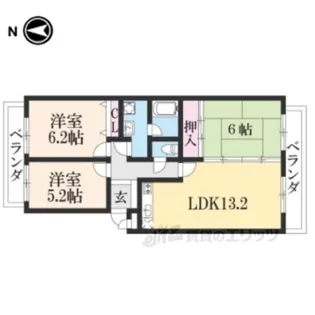 リバーハイツ間宮【2階】の間取り