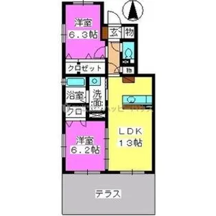 ルーチェ博多南 B棟【1階】の間取り