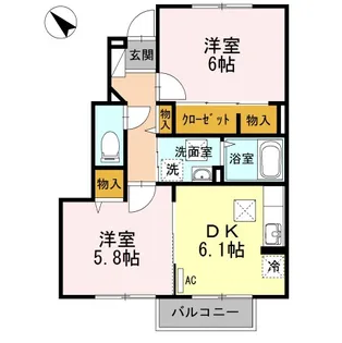 メゾン・ド・ソウェルB棟【1階】の間取り