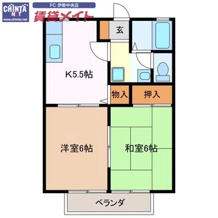 コーポ北川【2階】の間取り