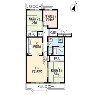 URせんげん台パークタウン三番街【5階】の間取り