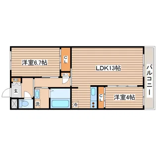 フェリシダ広瀬【4階】の間取り