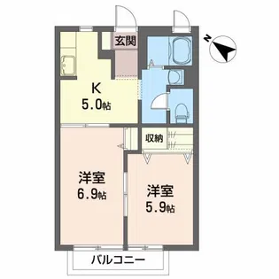 BBマーグI【1階】の間取り
