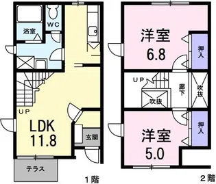 クレストール【1階】の間取り