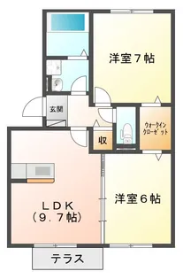 プレミール ボヌール H【1階】の間取り