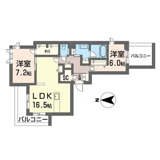ウィズプラス浦和美園ウエストA棟【2階】の間取り