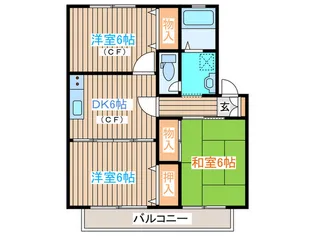 ピーセス・コートB【2階】の間取り