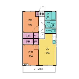 2DKの間取り画像