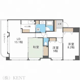 ライオンズヴィアーレ大通【9階】の間取り