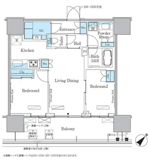 HARUMIFLAG PORT VILLAGE B棟【13階】の間取り