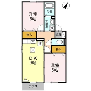 パーシモンフィールド B【2階】の間取り