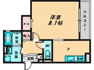 1Kの間取り画像