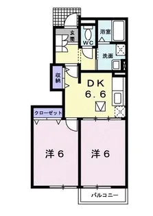 群馬県富岡市中高瀬【アパート】の間取り