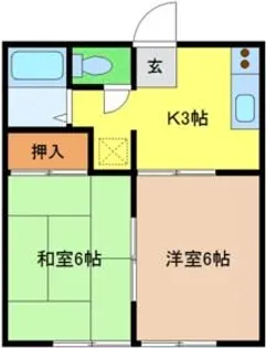 コーポ萩【1階】の間取り