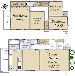 東京都渋谷区代々木5【一戸建】の間取り