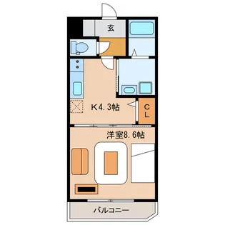 鴨江レジデンス【3階】の間取り