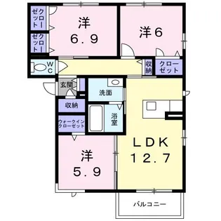 グランマスト ベレオ林町 A棟【1階】の間取り