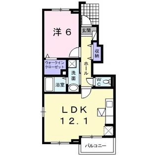 ボニート・アルカンシェルD【1階】の間取り