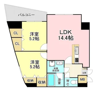 福岡県北九州市小倉北区江南町【マンション】の間取り