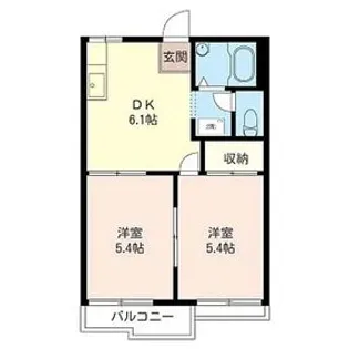 ドエル三山【2階】の間取り