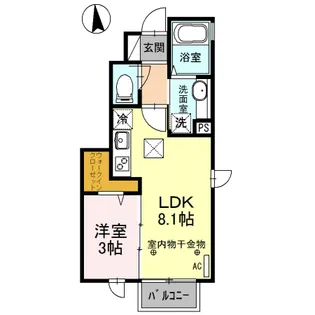 WIT TSURUTA B【1階】の間取り