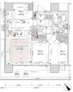 ウェリスタワー愛宕虎ノ門【19階】の間取り