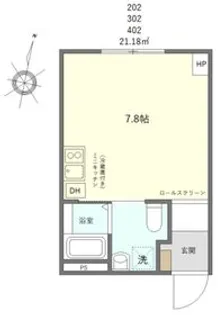 エンシス ウエノサクラギ【4階】の間取り