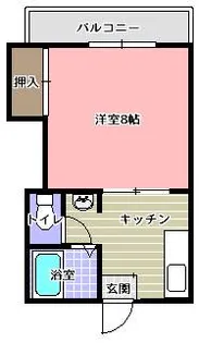 シャンブルボヌールB【2階】の間取り