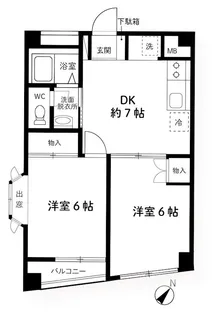 パークサイドヴィラ【1階】の間取り
