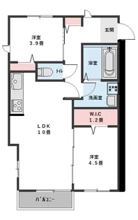 リヴィラージュA棟【1階】の間取り