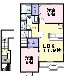 セレーノ B【2階】の間取り